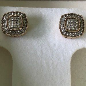 10K yellow gold .25 tcw diamond NWOT earrings